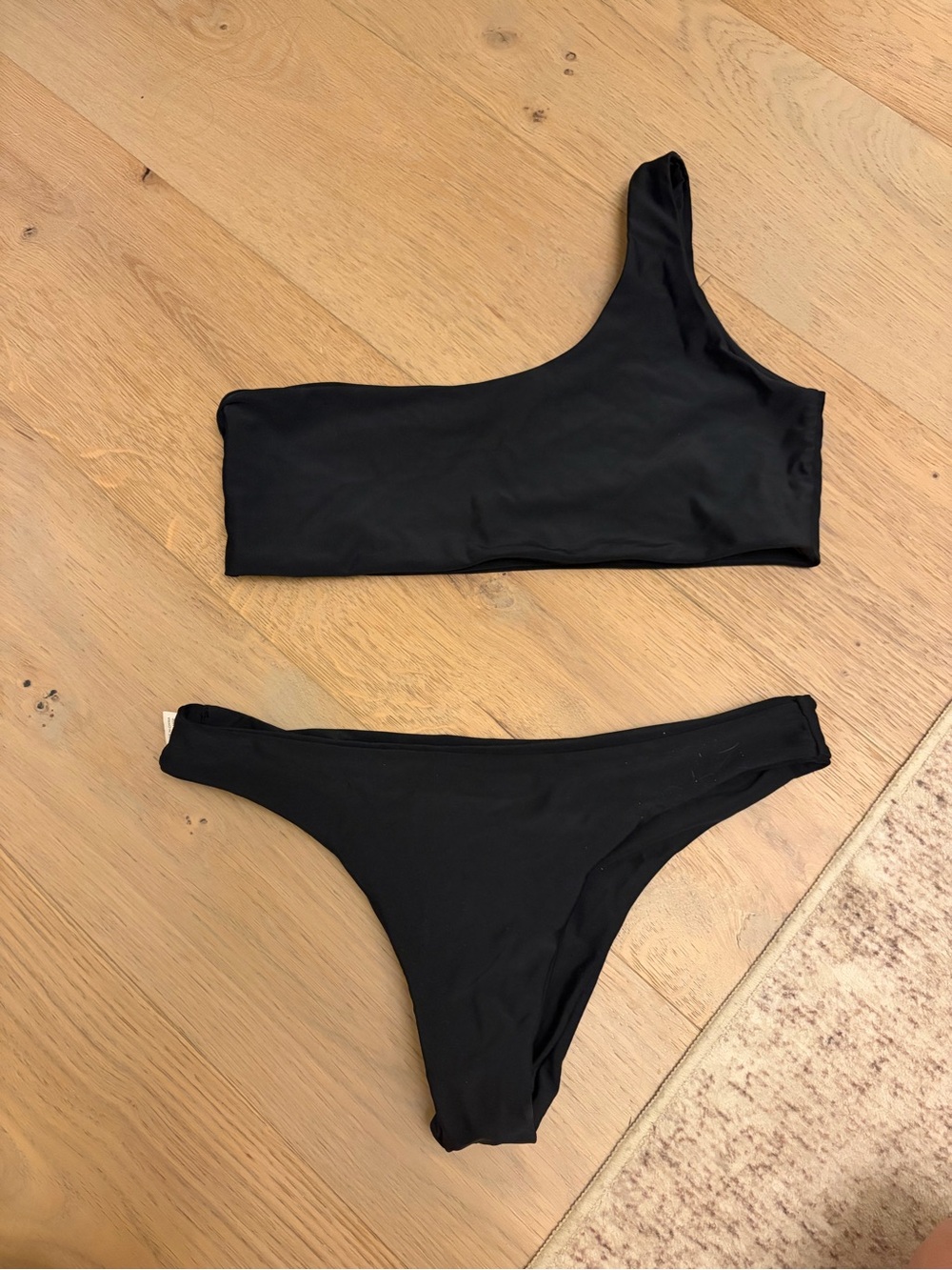 Black One-Shoulder Bikini Set